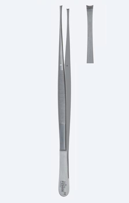 Пінцети Allis, Modell Singen, ширина щелепи 3,6 мм, зубчасті, зубці 8 х 7, загальна довжина 230 мм, 9 1/8". Бренд - Asanus Medizintechnik Gmb, Німеччина